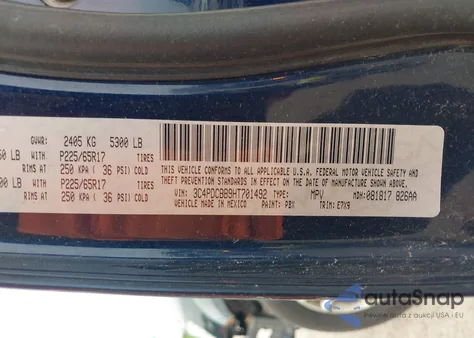 2017 Dodge Journey Sxt from USA, damaged, VIN 3C4PDCBB9HT701492